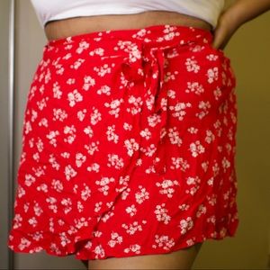 Shein Curve Flowy Floral Skirt